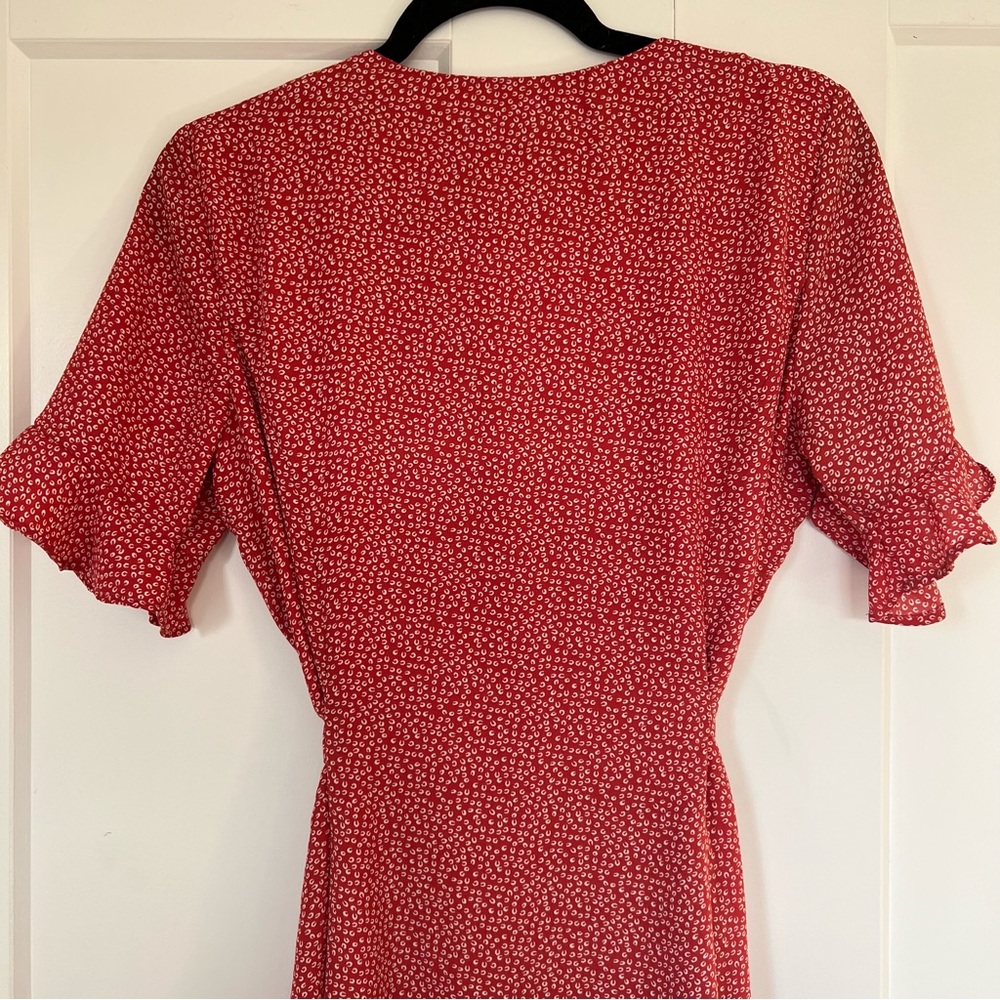 Lulu’s Castana Rust Red Print Button-Up Dress Siz… - image 8